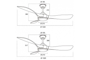 Люстра-вентилятор Sonex Viva LED Storm SN24 7701/24L - 3