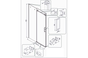 Душевая дверь Veconi Vianno 140, черный (VN74B-140-01-C4) - 2