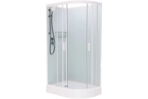 Душевая кабина Frank 100х80 левая белая стекло матовое