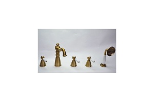 Смеситель для ванны Magliezza Grosso bianco бронза (50119-4-br)