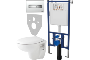 Комплект Унитаз подвесной Seramiksan Natura A051041H + Система инсталляции для унитазов DIWO 4501 + Кнопка смыва DIWO 7322 хром