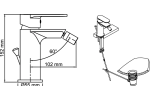Смеситель для биде Wasserkraft Elbe черный матовый - 2