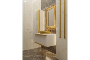 Тумба под раковину Armadi Art Vallessi Avangarde Canale 80 белый - золото - 3
