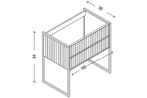 Тумба под раковину моноблок Boheme Armadi Art Monaco 100 бежевый глянец - золото - 3