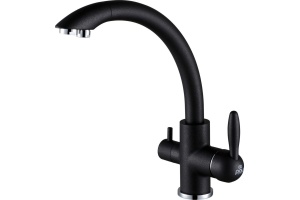 Смеситель Paulmark Essen для кухонной мойки, черный металлик Es213001-418
