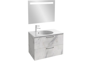 Тумба для комплекта Jacob Delafon Odeon Rive Gauche 80 белый мрамор, 2 ящика, ручки черные - 2