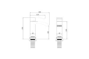Смеситель для раковины Abber Wasserfall хром (AF8610) - 3