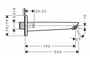 Излив Hansgrohe Logis 71410000 для ванны - 2