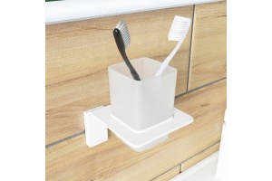 Подстаканник одинарный IDDIS Slide матовое стекло, сплав металлов, белый матовый (SLIWTG1i45) - 3