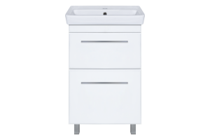 Тумба с раковиной Misty Элен 55 белая глянцевая