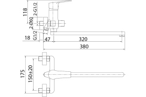 Смеситель Milardo Helic HELSB02M10 универсальный - 3