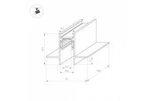 Шинопровод магнитный встраиваемый Arlight Mag-Orient-Track-2652-FDW-1000 035796 - 2