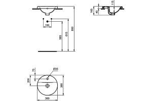 Встраиваемая раковина Ideal Standard Connect 38 см (E504101) - 3