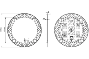 Зеркало Esbano 70х70 с подсветкой (ESMI3596YD) - 3