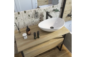 Мебель для ванной DIWO Элиста 100 светлое дерево с раковиной Moduo 55 Leaf - 2