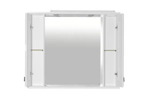 Лувр -105 Зеркало с 2-мя шкафчиками, белое - 2