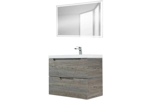 Тумба с раковиной BelBagno Vittoria 70 серый - коричневый - 3