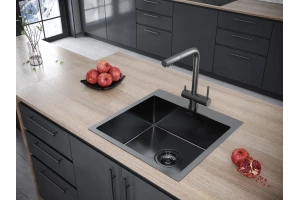 Мойка кухонная Paulmark Brim 59 темный хром - 3