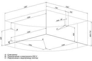 Акриловая ванна Aquanet Santiago 158.5x158.7 см (00204034) - 2