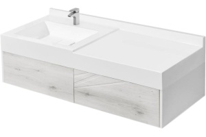 Тумба под раковину Aquaton Сакура 120 белый-светлое дерево - 2
