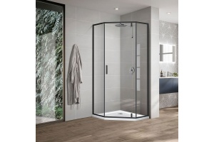 Душевой уголок Vincea Slim-U 90x90 цвет черный , стекло прозрачное