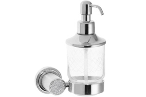 Дозатор для жидкого мыла настенный Boheme Royal Cristal хром
