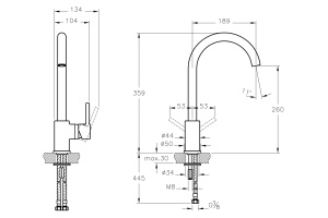 Смеситель для кухонной мойки Vitra Minimax S хром (A42091EXP) - 2