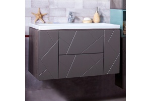 Тумба с раковиной Бриклаер Кристалл 90 софт графит