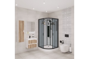 Душевая кабина Niagara Premium 100х100х210 черная NG-6902-01G BLACK - 2
