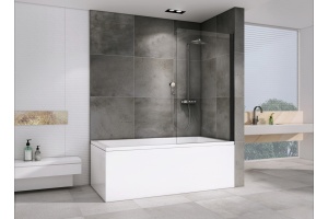 Шторка на ванну ABBER Immer Offen 100х140 профиль черный (AG71100B) - 2