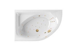 Ванна акриловая Excellent Aquarella Ultra 170x110 L с гидромассажем белый - золото