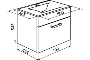 Тумба для комплекта IDDIS Mirro 80 белая, дерево - 3