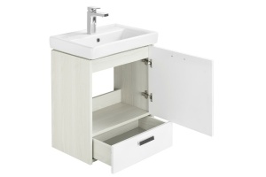 Тумба под раковину подвесная Aquaton Йорк 55 белый-светлое дерево - 3