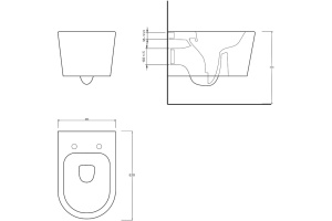Унитаз подвесной beWash Albano 36383201 безободковый, с сиденьем микролифт - 3