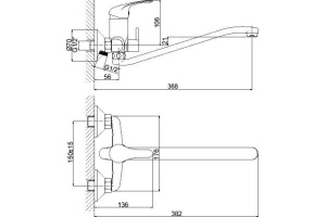 Смеситель для ванны Rossinka  хром (B35-34) - 2