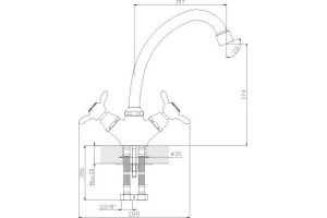 Смеситель для кухонной мойки Rossinka  хром (Q02-71) - 2
