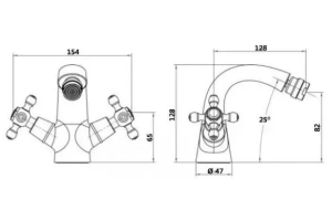 Смеситель для биде Boheme Medici бронза с прозрачным кристаллом Swarovski - 3