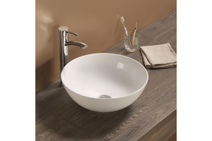 Раковина керамическая накладная AM-104, цвет белый, 415х415х155