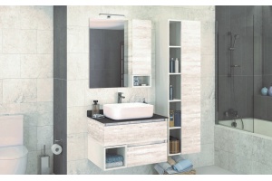 Зеркало-шкаф Comforty Прага 75 дуб белый - 2