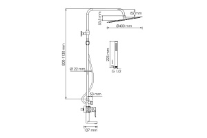 Душевая система WasserKraft 40 хром - 3