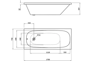 Акриловая ванна Berges Nelu 170х75 белая - 3