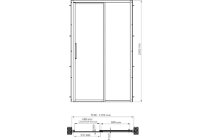 Душевая дверь в нишу Wasserkraft Lopau 120х200 R профиль хром стекло прозрачное - 2