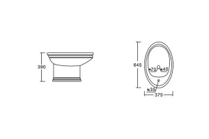 Биде напольное Ceramalux Classic белый (1410) - 3