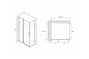 Душевой уголок Abber Sonnenstrand 100х75 хром стекло прозрачное - 2