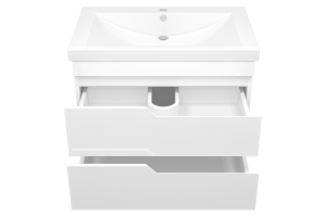 Тумба под раковину Misty Софт 75 белая глянцевая - 2