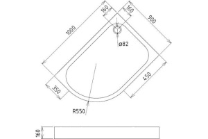 Душевой поддон Gemy  100x90 см (ST19 R) - 2