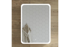 Зеркало-шкаф STWORKI Монтре 60 с подсветкой, сенсорное, светодиод в полотне, навесной, белой, МДФ