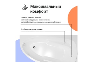 Акриловая ванна DIWO Валдай 170x95 L с каркасом - 2