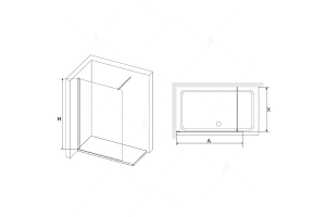 Душевая перегородка RGW Walk in 90х195 черная стекло прозрачное - 2