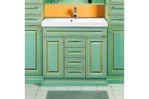 Тумба для комплекта Misty Vena 90 салатовая, патина - 2